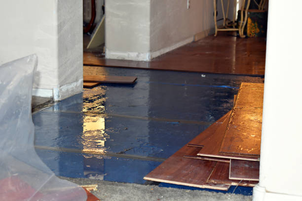 Professional Emergency Water Damage Restoration technician working in Sand Creek, MI